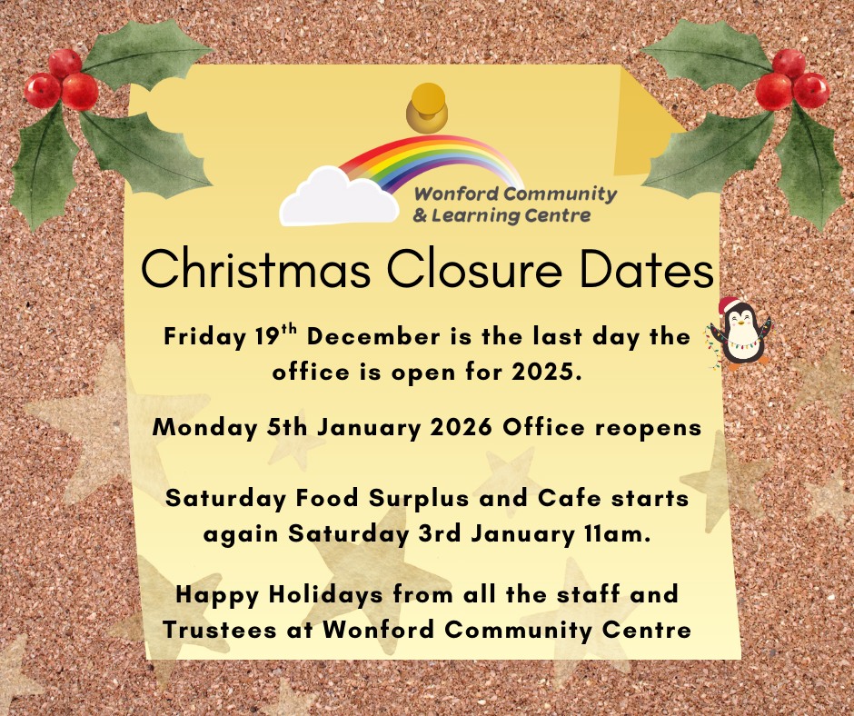 christmas dates for Wonford Community Centre