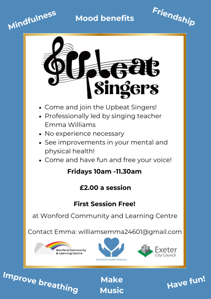 Final UPbeat Singers poster upbeat singers Fridays at 10am